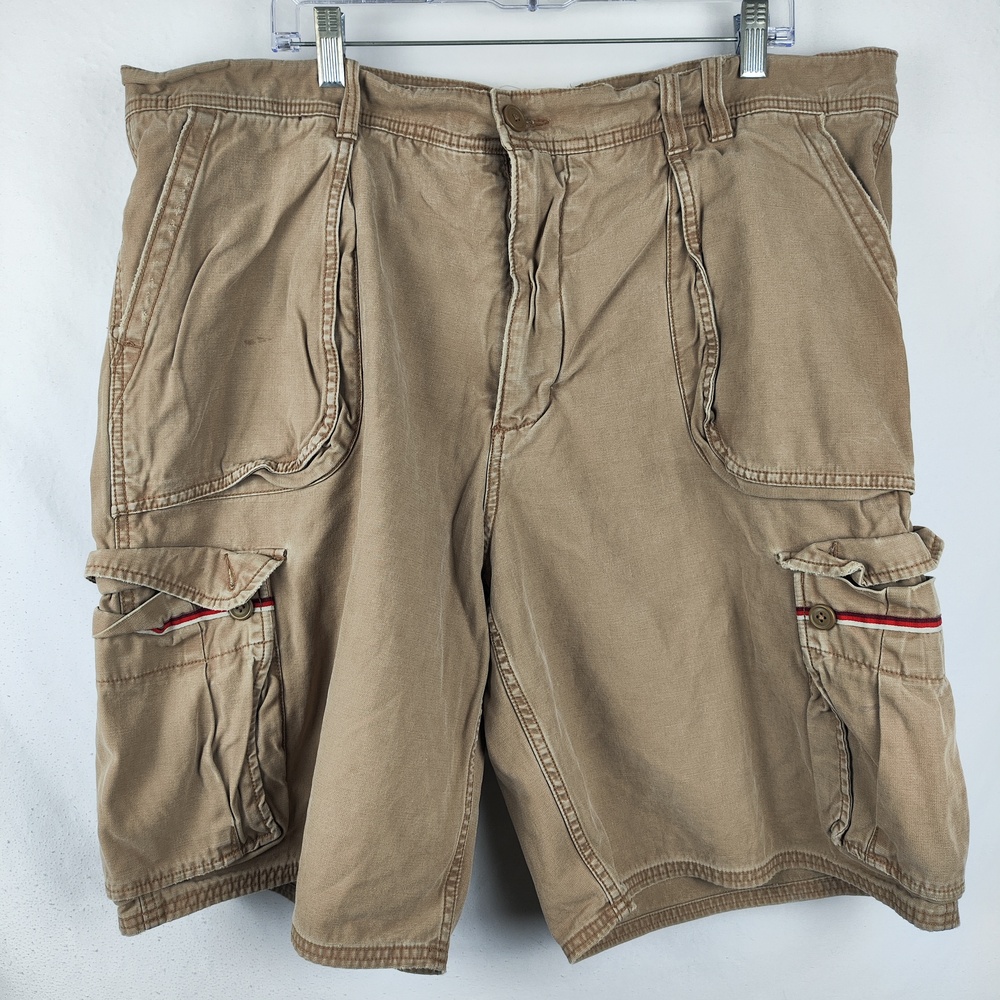 Old Navy Shorts Mens 42 Beige Cargo Cotton Canvas Relaxed Fit Pockets Casual